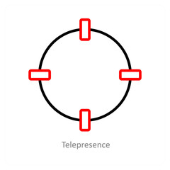 Telepresence and online icon concept