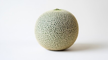 Poster - Cantaloupe melon on white. Generative AI