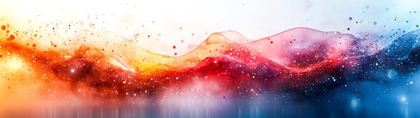 Wall Mural - Digitally Evolved - Technology and IT Services Banner with Watercolor Graphics for Websites and Digital Marketing