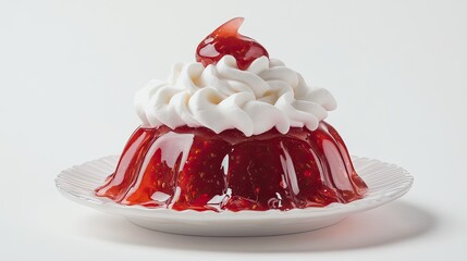 Sticker - Dessert strawberry jelly cream. Generative AI