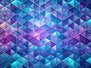 Wall Mural - Cyberpunk Geometry: A vibrant, abstract pattern of glowing triangles in cool-toned hues creates a futuristic and mesmerizing design. 