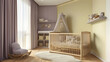 © edisetiawan.id - Soft and Cheerful: Nursery Design with Soft Lavender and Pale Yellow Theme