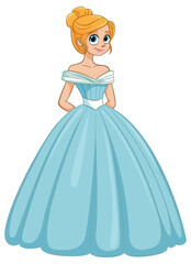 Poster - Elegant Princess in Blue Dress