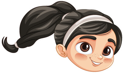 Sticker - Smiling Tennis Girl Illustration