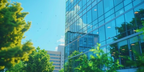 Canvas Print - blue glass building