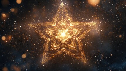 Poster - Six-Pointed Glowing Star
