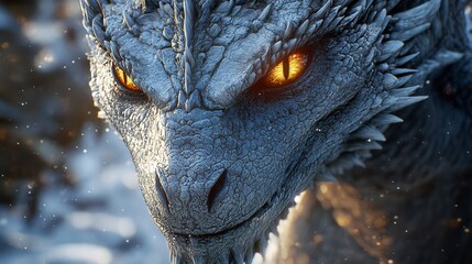 A Close-Up of a Dragon's Head Rendered in Stunning Digital 3D, Oozing Power and Fantasy, Generative AI