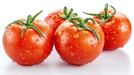 Isolated tomatoes.