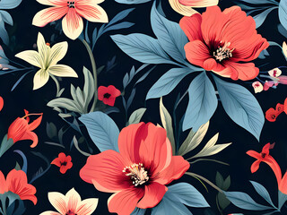 Wall Mural - a bright flower-patterned background generative ai