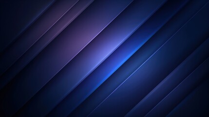 Wall Mural - Abstract background with purpule lines and geometric shapes, dark blue gradient, modern minimalist style