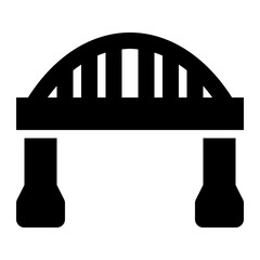 Poster - bridge, architecture, construction, building, gate solid or glyph icon