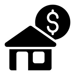 Sticker - construction cost, construction, cost, house, home, building solid or glyph icon