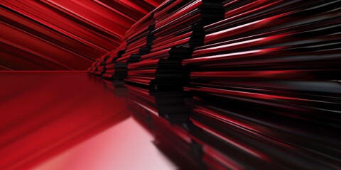 Wall Mural - Abstract background red glossy backdrop with reflections, professional appearance.