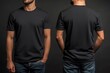 © Rafiqul - Black T-Shirt Mockup Showing Front and Back Perspectives