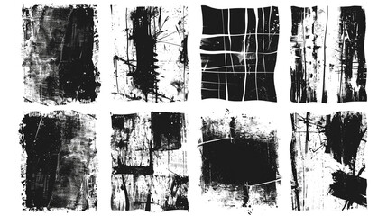 Wall Mural - Grunge backgrounds set. Brush black paint ink stroke over square frame. Grunge textures set. Distressed Effect.