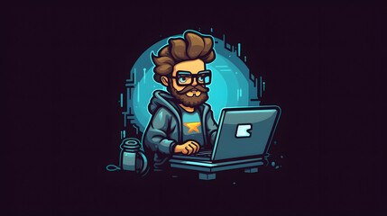 Programmer Illustration Logo