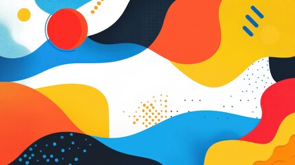 Wall Mural - Explore a vibrant modern abstract technology background, blending flat illustration with playful textures for a unique look.