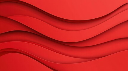 Sticker - Vibrant red abstract background features sleek waves, perfect for modern designs and creative projects.