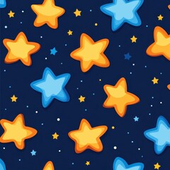 Poster - A whimsical illustration of soft, twinkling stars in a gentle, sweet pattern that captivates and delights the senses.