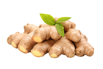 Wall Mural - Freshly peeled ginger root PNG with transparent background for food packaging, culinary recipes, and herbal medicine design projects