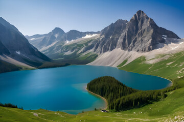 Wall Mural - alpine lake in the mountains