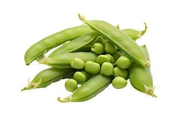 Fresh green peas isolated on transparent background for creative culinary designs and healthy food concepts in PNG format