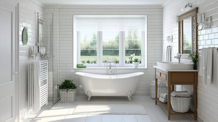 Wall Mural - Luxurious Bathroom Design with a Modern Touch