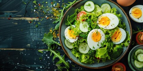 Sticker - Nutritious Leafy Greens and Egg Salad for a Wholesome Diet