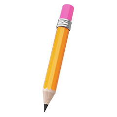 3d rendering icon pencil illustration PNG. cartoon minimal style on transparent isolated background.