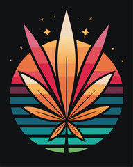 Wall Mural - Marijuana leaf t shirt design vector illustration 