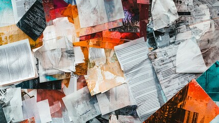 abstract collage of overlapping scientific papers, symbolizing the complexity and interconnectedness