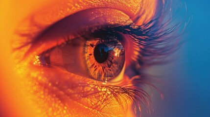 Wall Mural - A detailed view of an individual's eye, highlighting the iris and pupil