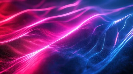 Wall Mural - a stylized digital art piece with vibrant pink and purple lights swirling together,