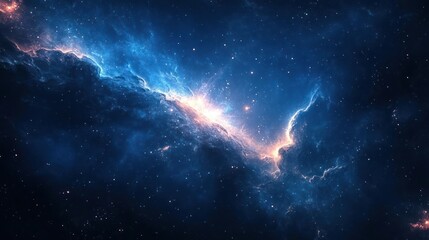 Wall Mural - A captivating view of a galaxy nebula in space, set against the backdrop of star-studded night sky.