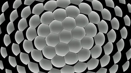 Wall Mural - Gray abstract hexagon geometric shape animation loop background