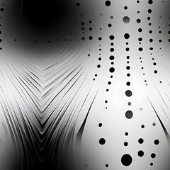 Wall Mural - A black and white image of a spiral with white dots. The spiral is made up of many lines and dots, creating a sense of movement and energy. The image is abstract and open to interpretation