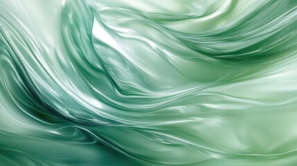 Wall Mural - Smooth abstract background blending bold green and gentle aquamarine swirls.