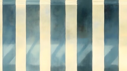 Canvas Print - A blue and white striped wall with a blue stripe on the left and a white stripe on the right