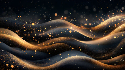 Wall Mural - Luxury Abstract Background with Golden Glitter and Bokeh Lights