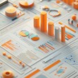 © Chirawan - 3D Illustrator about charts, statistics, stocks, marketing, cute style, pastel color tones.
