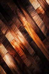 Wooden plank texture background with light, showcasing the natural grain and warm brown tones of hardwood flooring