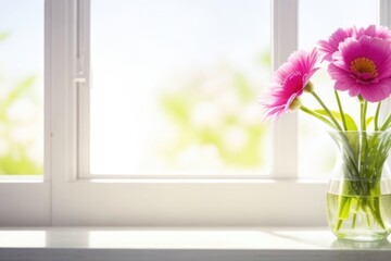 Sticker - A bouquet in a vase on the window