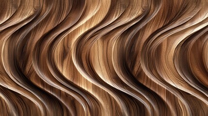 Wall Mural - Abstract Wavy Wooden Panel Texture Background.