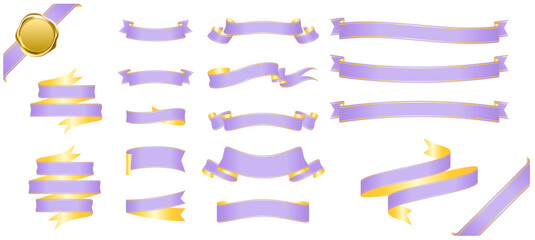Wall Mural - purple ribbon banner design material