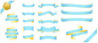 © fromage - light blue ribbon banner design material