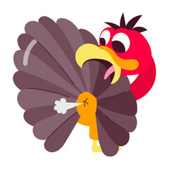 Sticker - Comic style sticker of thanksgiving turkey fart 

