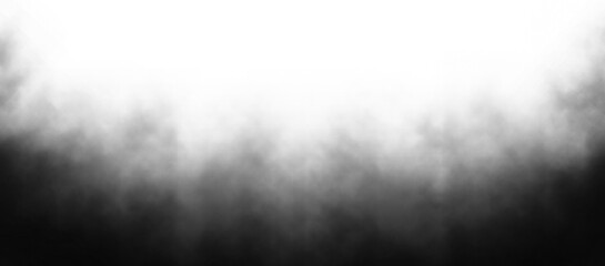 Wall Mural - real black smoke effect isolated on transparent white background. smoke fog texture overlays. dark f