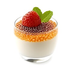 Wall Mural - Exquisite Thai Tapioca Pudding Dessert Captured in Macro Shot on White Background