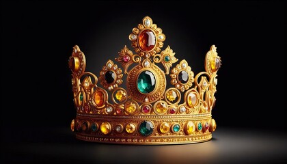 gold crown and  world's most rare gemstones  hand crafted. generative AI tools