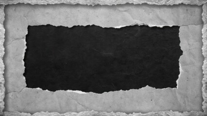 Wall Mural - Torn Gray Paper Revealing Black Background